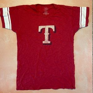 Women’s Red Texas Rangers MLB Baseball 100% Cotton Logo T-Shirt - XL